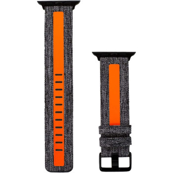 Promate Canvas Watch Band, Slim Dual Toned Soft Fabric Canvas Strap Replacement For Apple Watch 42Mm/44Mm With Reflective Strip And Secure Metal Buckle Lock For Apple Watch Series, Glow-42Ml.Grey