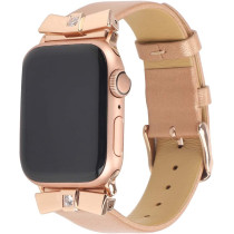 Promate Leather Watch Strap, Premium Crystal Encrusted For Apple Watch 38Mm/40Mm, For Apple Watch Series, Scepter-38Sm.Gold