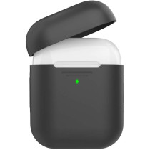 Promate Apple Airpods Case,Ultra-Lightweight Protective 360 Degree Silicone Cover For Apple Airpods & Airpods 2, Aircase (Black)