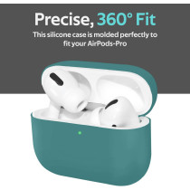 Promate Airpods Pro Case Cover,Slim-Fit Soft Silicone Full Protective Shockproof Cover For Apple Airpods Pro,Aircase-Pro (Green)