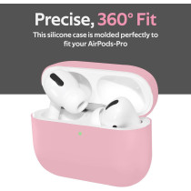 Promate Airpods Pro Case Cover,Slim-Fit Soft Silicone Full Protective Shockproof Cover For Apple Airpods Pro,Aircase-Pro (Pink)