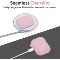 Promate Airpods Pro Case Cover,Slim-Fit Soft Silicone Full Protective Shockproof Cover For Apple Airpods Pro,Aircase-Pro (Pink)