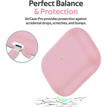 Promate Airpods Pro Case Cover,Slim-Fit Soft Silicone Full Protective Shockproof Cover For Apple Airpods Pro,Aircase-Pro (Pink)