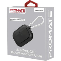 Promate Airpods Pro Case, Lightweight Impact-Resistant Electroplated Tpu Slim-Fit Protective Cover, Glowy-Pro Black