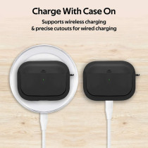 Promate Airpods Pro Case, Lightweight Impact-Resistant Electroplated Tpu Slim-Fit Protective Cover, Glowy-Pro Black