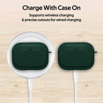 Promate Airpods Pro Case, Lightweight Impact-Resistant Electroplated Tpu Slim-Fit Protective Cover, Glowy-Pro Midnight Green