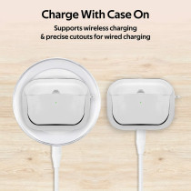 Promate Airpods Pro Case, Lightweight Impact-Resistant Electroplated Tpu Slim-Fit Protective Cover, Glowy-Pro Silver