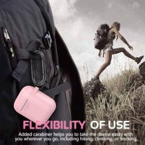Promate Silicone Airpods Case, Ultra-Slim Shockproof Protective Wireless Charging Compatible Case Cover, Gripcase Pink