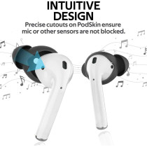 Promate Airpods Silicone Earbuds Covers, Premium Passive Noise Cancellation Ear Tips,For Apple Airpods And Airpods 2, Podskin Black