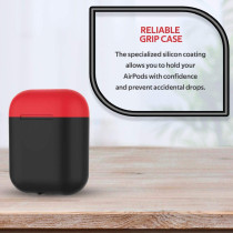 Promate Airpods Case, Premium Silicone Full Protective Drop Protection Wireless Charging Compatible Cover, Silicase Black