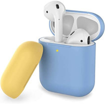 Promate Airpods Case, Premium Silicone Full Protective Drop Protection Wireless Charging Compatible Cover, Silicase Blue