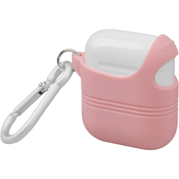 Promate Airpods Silicone Case, Shockproof Cover With Secure Lid Strap For Apple Airpods And Airpods 2, Veilcase Pink