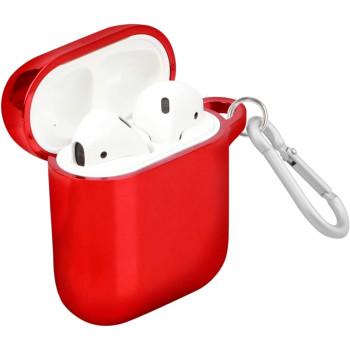 Promate Airpods Hard Case, Durable Slim Fit Dual Layer Shockproof Case Cover For Apple Airpods And Airpods 2, Neoncase Maroon