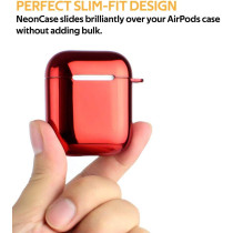 Promate Airpods Hard Case, Durable Slim Fit Dual Layer Shockproof Case Cover For Apple Airpods And Airpods 2, Neoncase Maroon