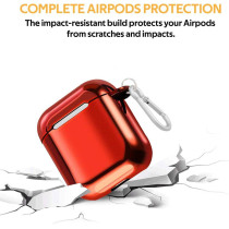 Promate Airpods Hard Case, Durable Slim Fit Dual Layer Shockproof Case Cover For Apple Airpods And Airpods 2, Neoncase Maroon