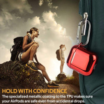 Promate Airpods Hard Case, Durable Slim Fit Dual Layer Shockproof Case Cover For Apple Airpods And Airpods 2, Neoncase Maroon