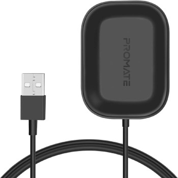 Promate Wireless Charger For Airpods, Powerful 5W Wireless Charging Dock, For Airpods And Airpods Pro, Aurapod-1 - Black