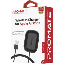 Promate Wireless Charger For Airpods, Powerful 5W Wireless Charging Dock, For Airpods And Airpods Pro, Aurapod-1 - Black