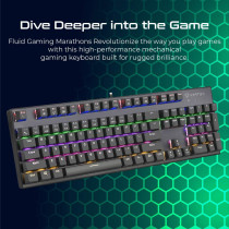 Vertux Gaming Keyboard,Premium Rgb Led Backlit Usb Wired Mechanical Gaming Keyboard,104 Anti-Ghosting Keys For Pc, Tactical Eng/Arab