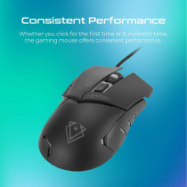 Vertux Wired Gaming Mouse, Ergonomic Quick Responsive 3200 Dpi Optical Sensor Usb Gaming Mouse, For Ps4, Pc, Dominator Grey
