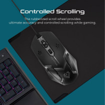 Vertux Gaming Mouse, Ergonomic Optical Usb Wired Gaming Mice With Rainbow Led Backlit For Ps4, Pc, Sensei Black