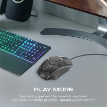 Vertux Gaming Mouse, Ergonomic Optical Usb Wired Gaming Mice With Rainbow Led Backlit For Ps4, Pc, Sensei Black