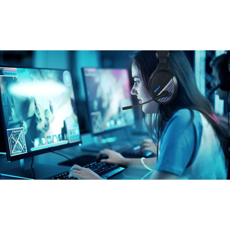 Vertux Gaming Headphone, Premium Over-Ear 3.5Mm Wired Gaming Headset With 7.1 Surround Sound For Ps4/Pc/Smartphone, Manila Blue