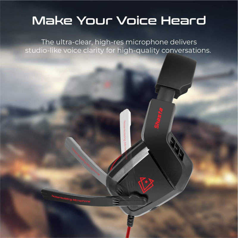 Vertux Gaming Headphone, Professional Over-Ear 3.5Mm, Noise-Isolating Microphone For Xbox One, Pc, Smartphone, Shasta Red