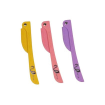FEATHER 3-Piece Flamingos Facial Touch-Up Stainless Steel Safe Razor Purple/Yellow/Pink 26G