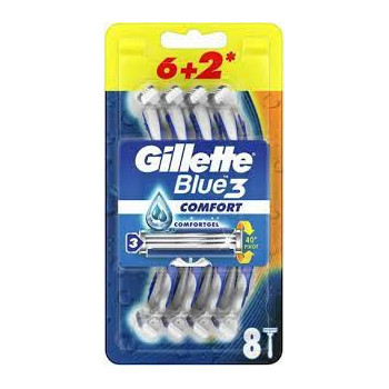 Gillette 8-Piece Blue3 Comfort Razor Set Blue/Silver