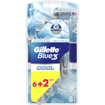 Gillette 8-Piece Blue3 Cool Razor Set Blue/Silver