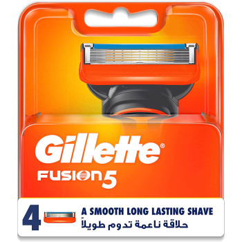 Gillette 4-Piece Fusion5 Razor Blades Orange/Silver