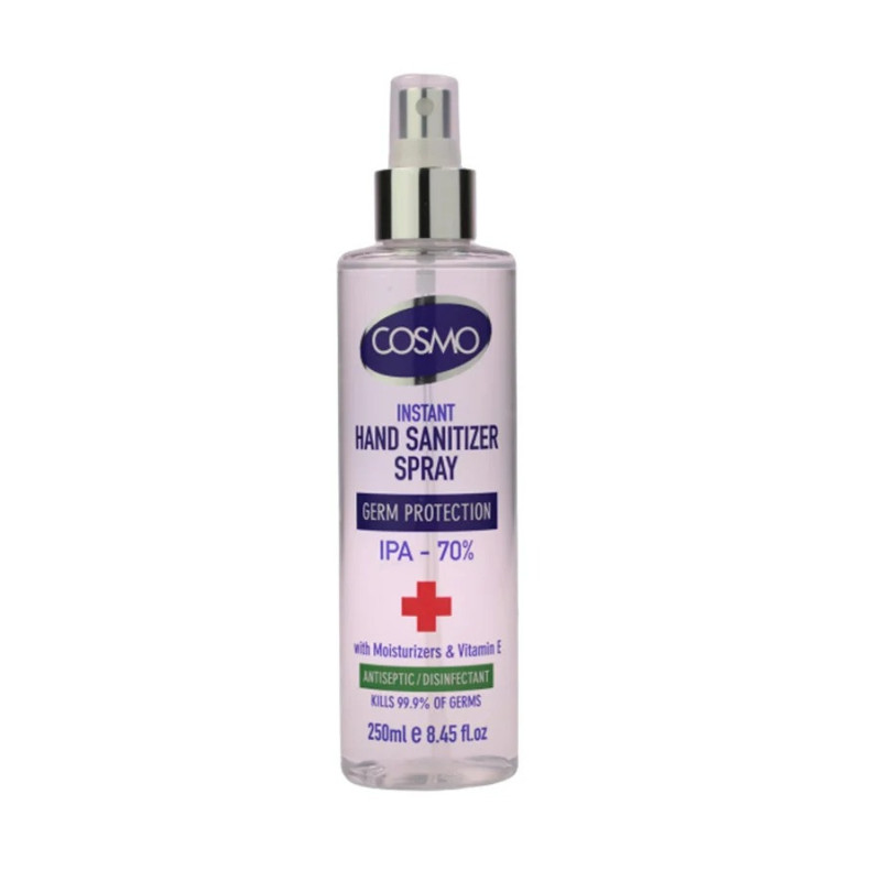 COSMO Pack Of 2 Instant Hand Sanitizer Spray Blue 250Ml