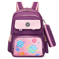 Eazy Kids Unicorn Planet school bag w/t Pencil Case-Purple For 3YearsPlus, Unisex (EZ_SB01_PU)