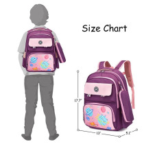 Eazy Kids Unicorn Planet school bag w/t Pencil Case-Purple For 3YearsPlus, Unisex (EZ_SB01_PU)