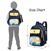 Eazy Kids School Bag Dino w/t Pencil Case -Blue For 3Years+, Unisex (EZ_SB01_BK)
