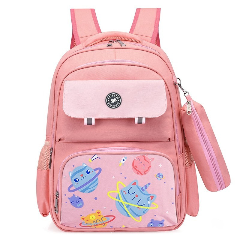Eazy Kids Unicorn Planet School Bag w/t Pencil Case-Pink For 3Years+, Unisex (EZ_SB01_PI)
