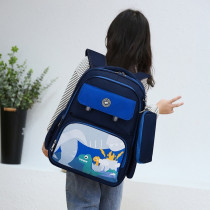 Eazy Kids Dino School Bag w/t Pencil Case-Dark Blue For 3Years+, Unisex (EZ_SB01_BU)
