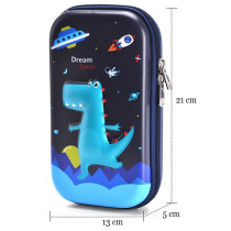 Eazy Kids Dinosaur XL Pencil Case-Blue For All ages, Unisex (EZ_PBX_09)