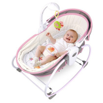 Teknum 5-in-1 Cozy Rocker Bassinet w/ Awning & Mosquito net- Pink For 0-3Years, Unisex (TK_5in1RK_PI)