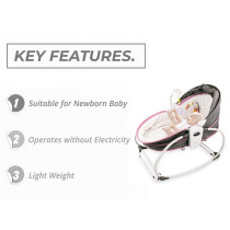 Teknum 5-in-1 Cozy Rocker Bassinet w/ Awning & Mosquito net- Pink For 0-3Years, Unisex (TK_5in1RK_PI)