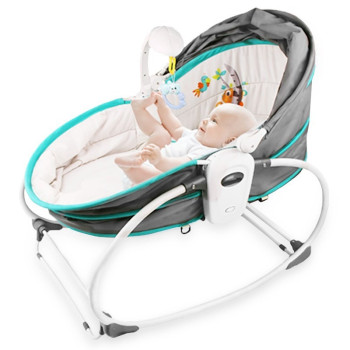 Teknum 5-in-1 Cozy Rocker Bassinet w/ Awning and Mosquito net- Green For 0-3Years, Unisex, TK 5in1RKGR