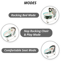 Teknum 5-in-1 Cozy Rocker Bassinet w/ Awning and Mosquito net- Green For 0-3Years, Unisex, TK 5in1RKGR