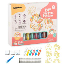 Eazy Kids DIY Kids Art & Craft Crystal Pendant Making & Coloring Set- Unicorn For 3Years+, Unisex (EZ_DIYCP_UISE1)