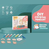 Eazy Kids DIY Kids Art & Craft Crystal Pendant Making & Coloring Set- Unicorn For 3Years+, Unisex (EZ_DIYCP_UISE1)