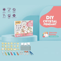 Eazy Kids DIY Kids Art & Craft Crystal Pendant Making & Coloring Set XL- Unicorn For 3Years+, Unisex (EZ_DIYCP_UISE2)