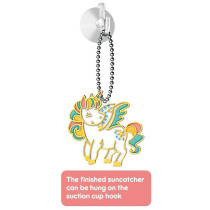 Eazy Kids DIY Kids Art & Craft Crystal Pendant Making & Coloring Set XL- Unicorn For 3Years+, Unisex (EZ_DIYCP_UISE2)