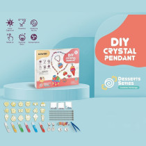 Eazy Kids DIY Kids Art & Craft Crystal Pendant Making & Coloring Set XL- Dessert For 3Years+, Unisex (EZ_DIYCP_DESE)