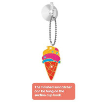 Eazy Kids DIY Kids Art & Craft Crystal Pendant Making & Coloring Set XL- Dessert For 3Years+, Unisex (EZ_DIYCP_DESE)