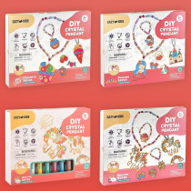 Eazy Kids DIY Kids Art & Craft Crystal Pendant Making & Coloring Set XL- Dessert For 3Years+, Unisex (EZ_DIYCP_DESE)